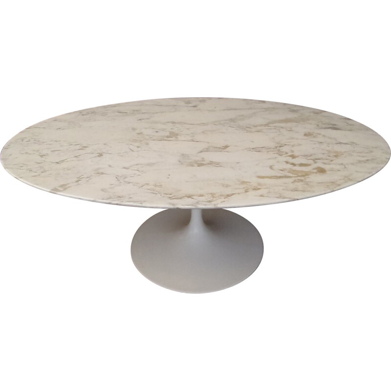 Knoll coffee table in marble and aluminum, Eero SAARINEN - 1980s