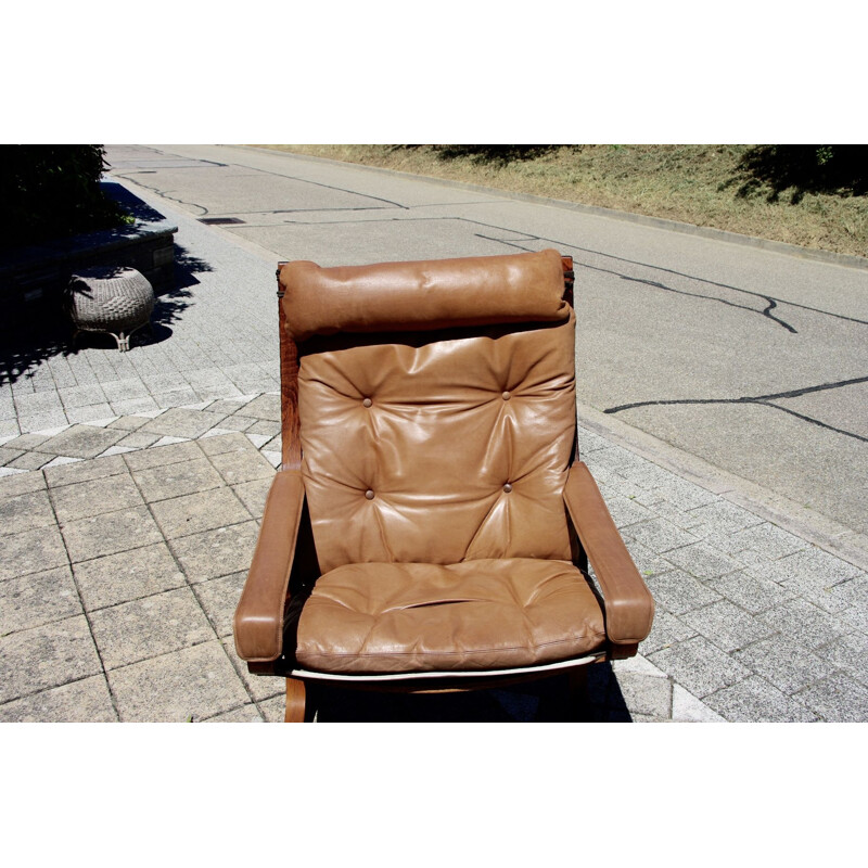 Ingmar Relling vintage leather armchair 1960
