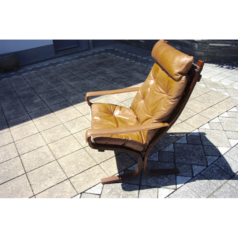 Ingmar Relling vintage leather armchair 1960