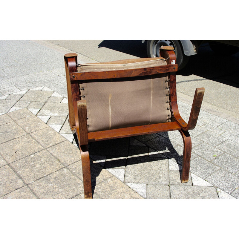 Ingmar Relling vintage leather armchair 1960