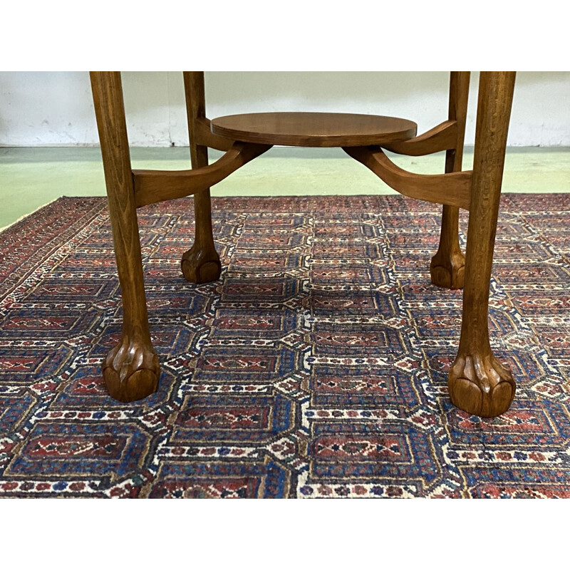 Vintage english walnut pedestal table 1930s