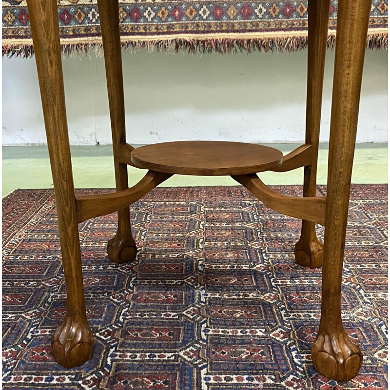 Vintage english walnut pedestal table 1930s