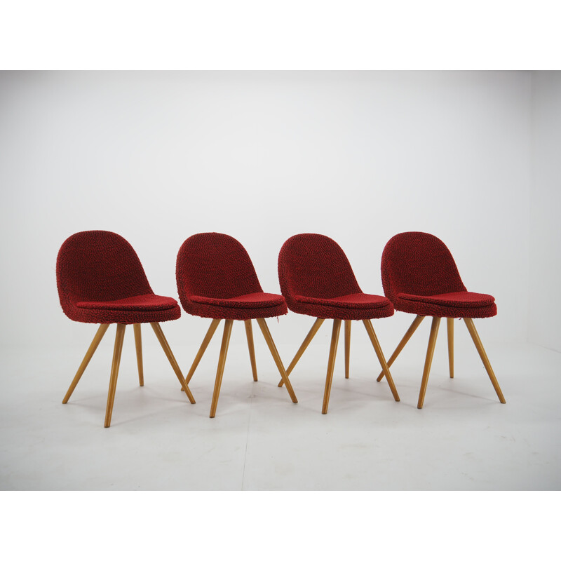 Set di 4 sedie vintage in legno di Miroslav Navrátil, 1960