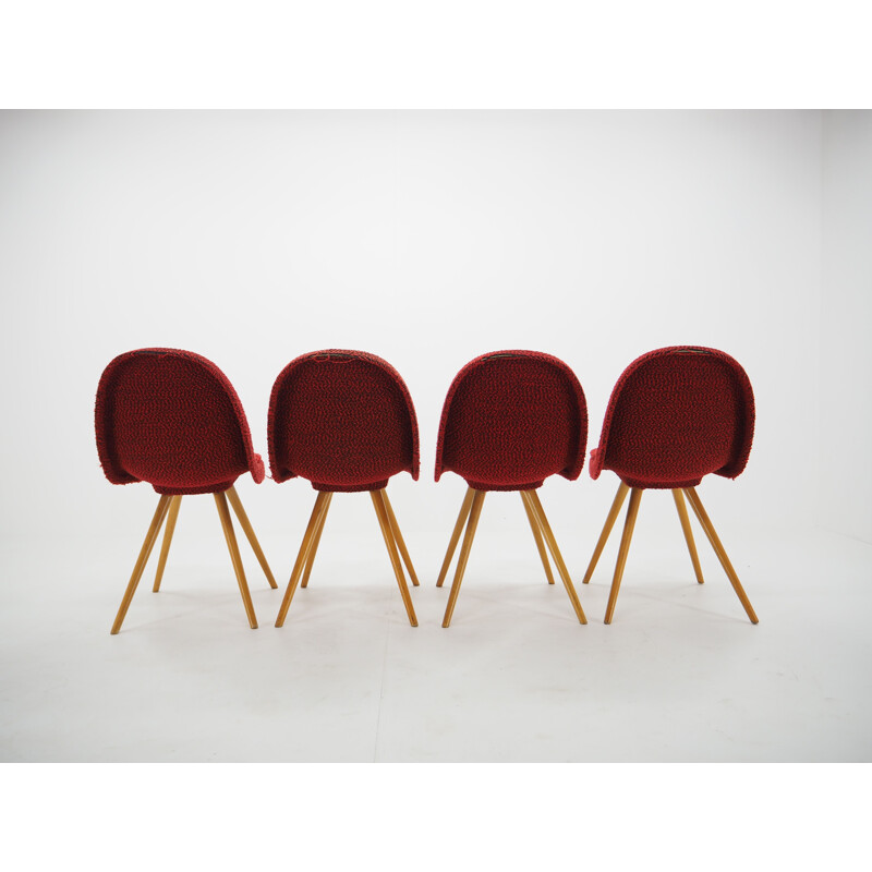 Conjunto de 4 cadeiras de madeira vintage de Miroslav Navrátil, 1960