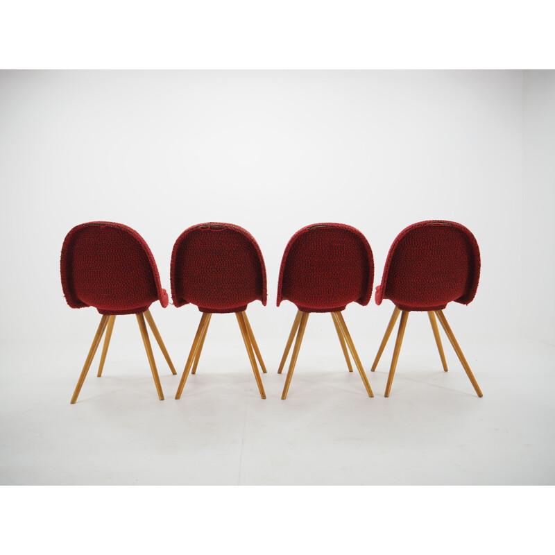 Set of 4 vintage wooden chairs by Miroslav Navrátil, 1960