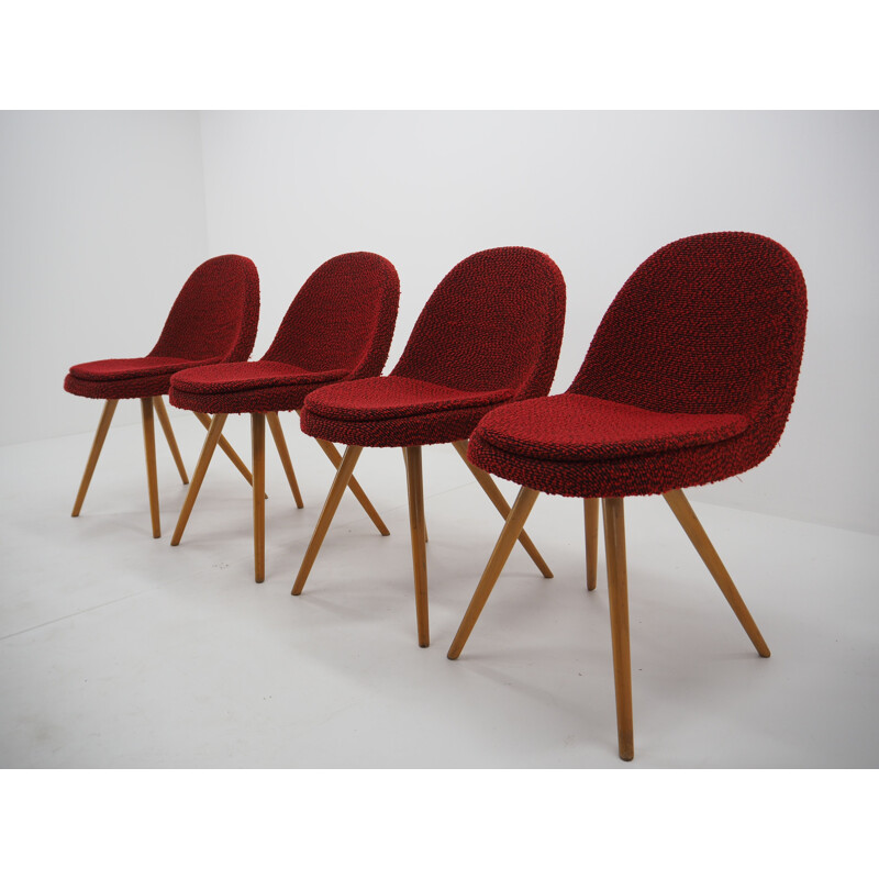 Set van 4 vintage houten stoelen van Miroslav Navrátil, 1960