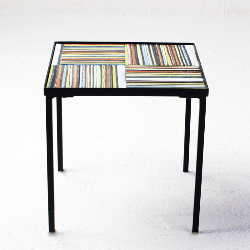Polychrome ceramic side table, Roger CAPRON - 1950s
