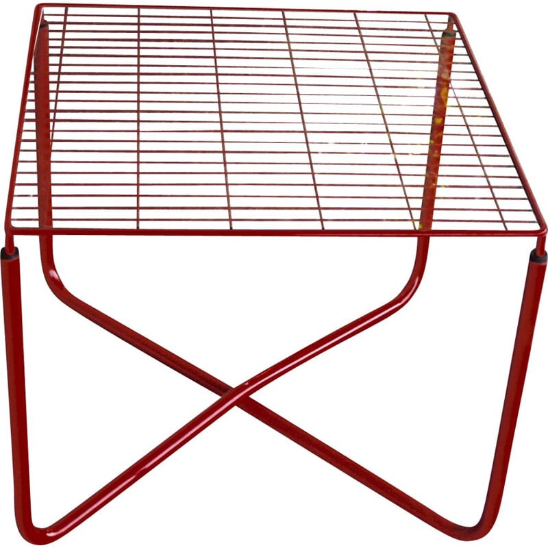 Vintage red jarpen table by Niels Gammelgard for Ikea, 1983