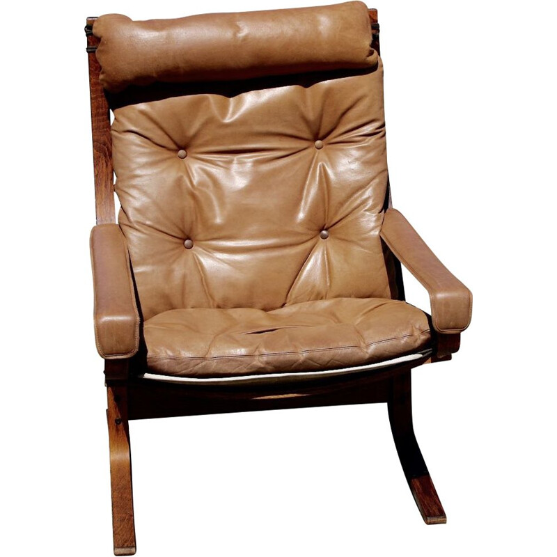 Ingmar Relling vintage leather armchair 1960