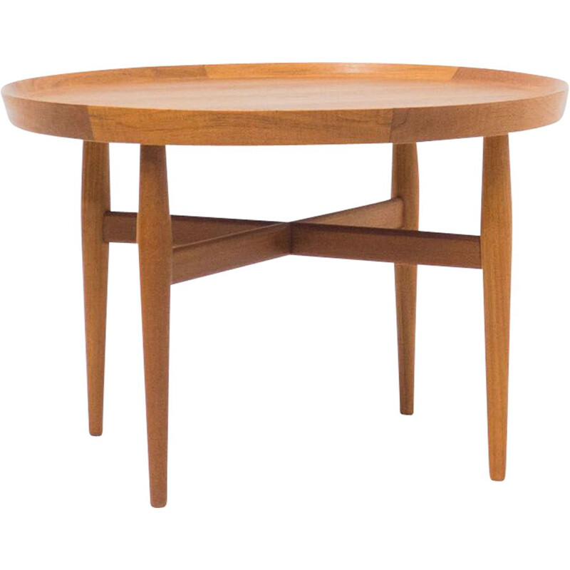 Vintage Sibast Mobler round teak coffee table by Arne Vodder