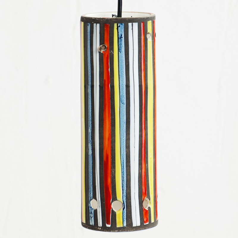 French hanging lamp in ceramic, Roger CAPRON - 1950s