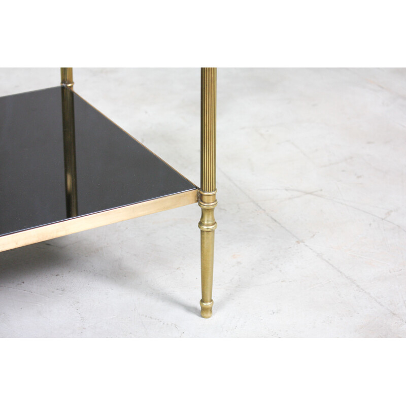Vintage French Brass and Glass Side Table 1960s
