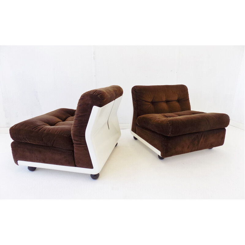Paire de fauteuils de salon vintage C&B Italia Amanta de Mario Bellini 1970