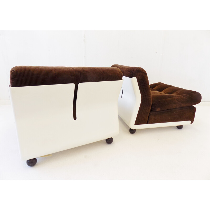 Paire de fauteuils de salon vintage C&B Italia Amanta de Mario Bellini 1970