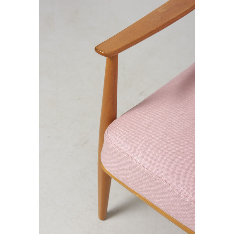 Vintage Pink Easy Chair by P. Hvidt & O. Molgaard-Nielsen Danmark 1953