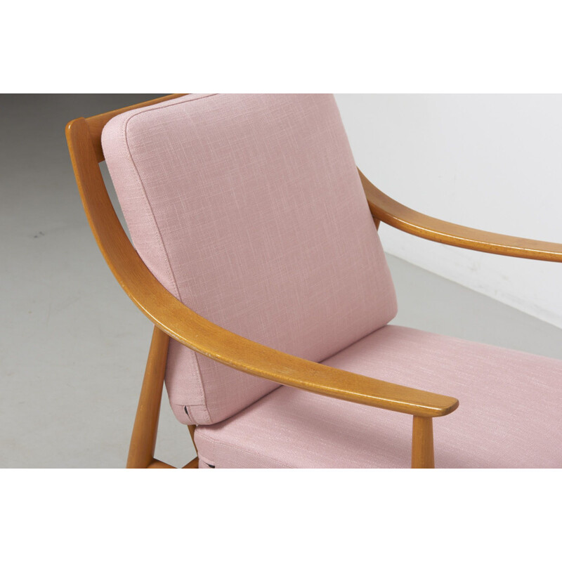 Vintage Pink Easy Chair by P. Hvidt & O. Molgaard-Nielsen Danmark 1953