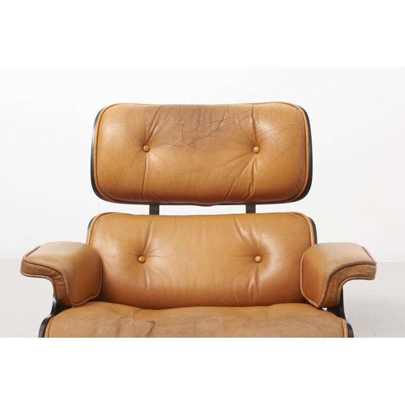 Fauteuil lounge vintage avec repose-pied, Charles et Ray Eames pour Herman Miller USA 1950