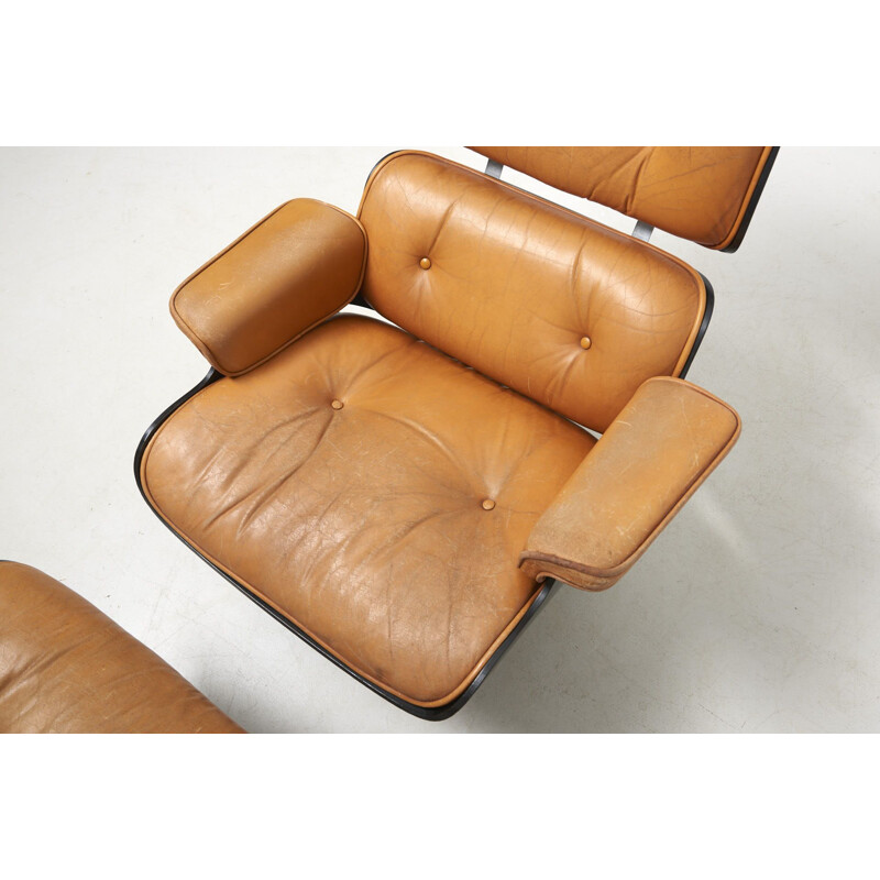 Vintage Lounge Chair with Ottoman by Charles and Ray Eames for Herman Miller USA 1950s