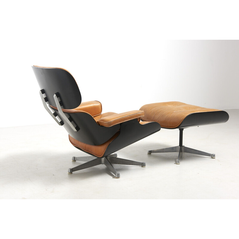 Vintage Lounge Chair with Ottoman by Charles and Ray Eames for Herman Miller USA 1950s