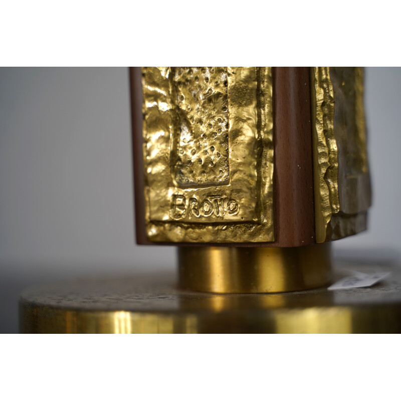 Vintage Angelo Brotto Brass Table Lamp for Esperia Italy 1970s
