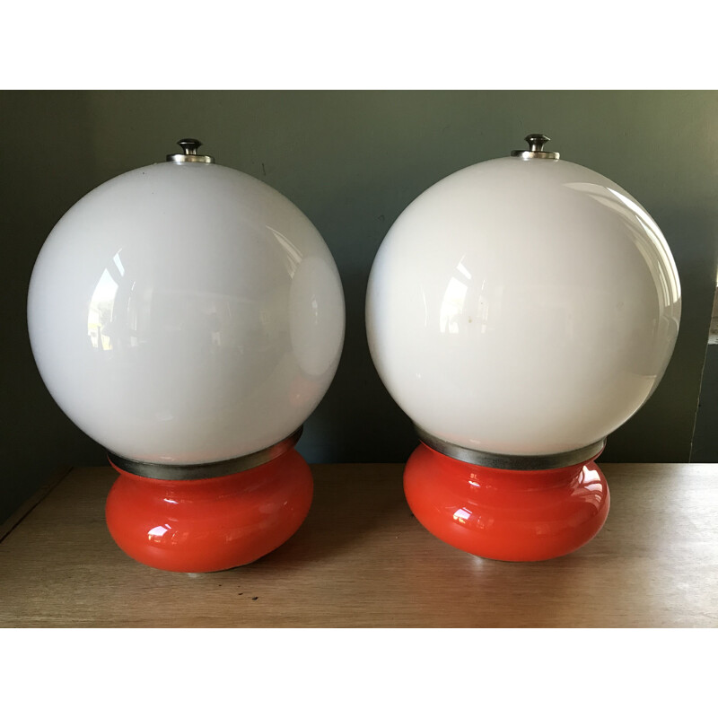 Pair of vintage lamps by Carlo Nason for Mazzega Italy 1960s