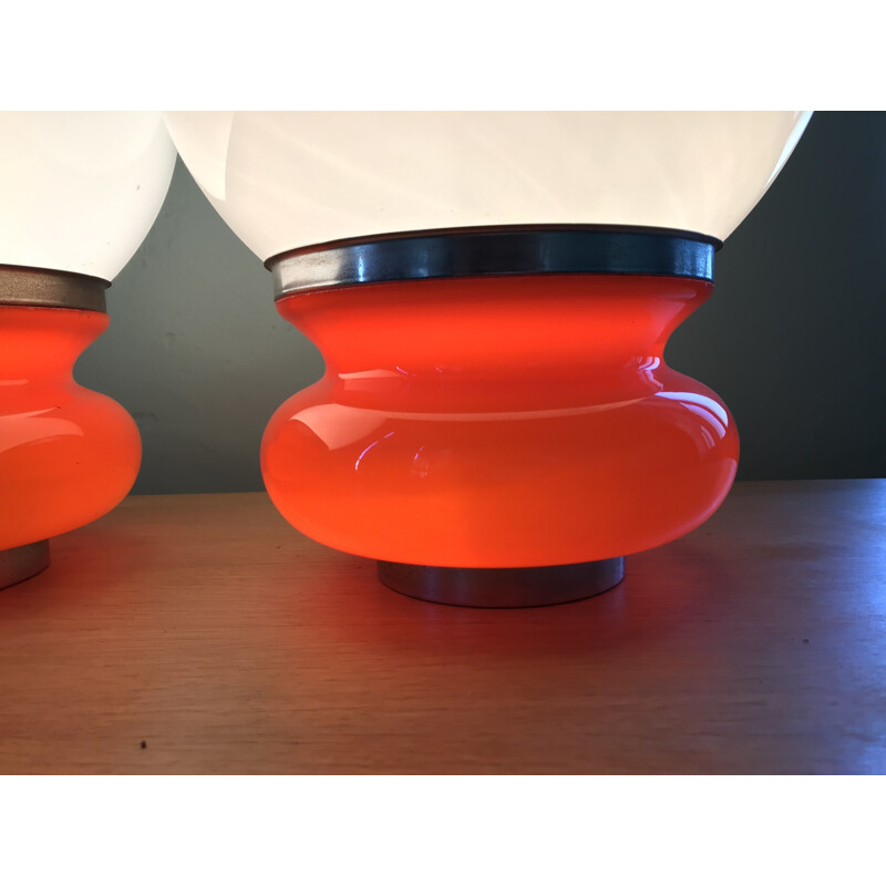 Pair of vintage lamps by Carlo Nason for Mazzega Italy 1960s