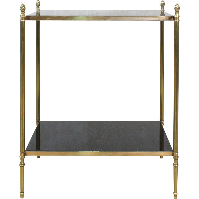 Vintage French Brass and Glass Side Table 1960s