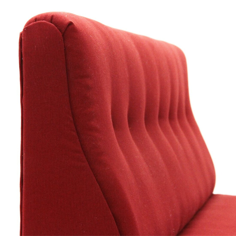 Canapé-lit vintage italien en tissu rouge 1950