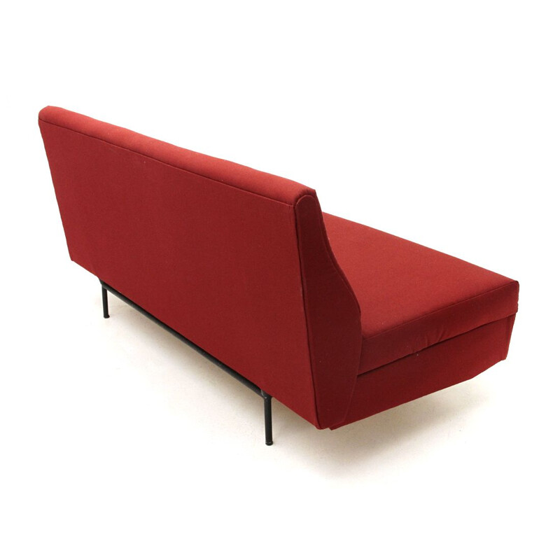 Italienisches Vintage-Bettsofa in rotem Stoff 1950