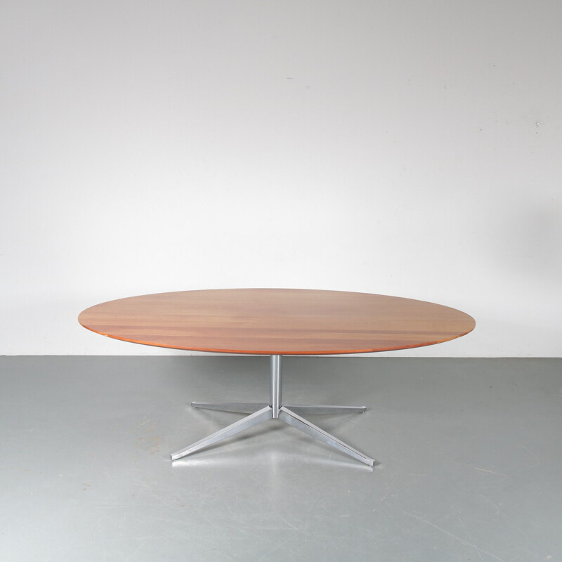 Vintage Oval Dining Table by Florence Knoll for Knoll International USA 1970