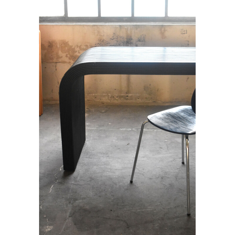 Vintage  Black desk in industrial