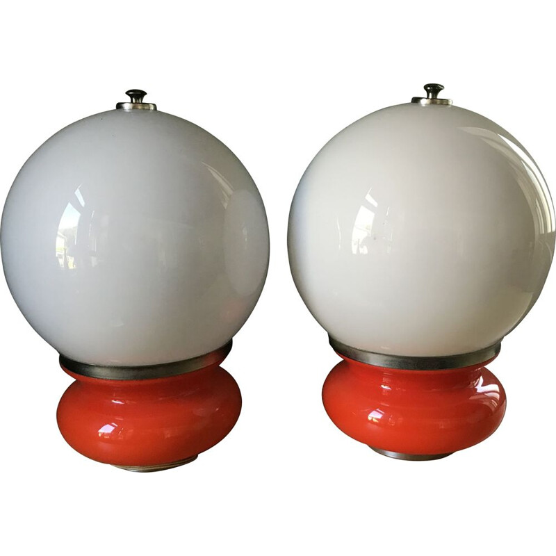 Pair of vintage lamps by Carlo Nason for Mazzega Italy 1960s