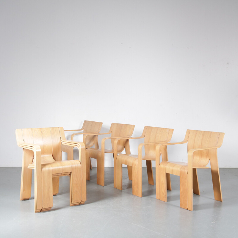 Vintage dining chairs by Gijs Bakker for Castelijn Netherlands 1970s