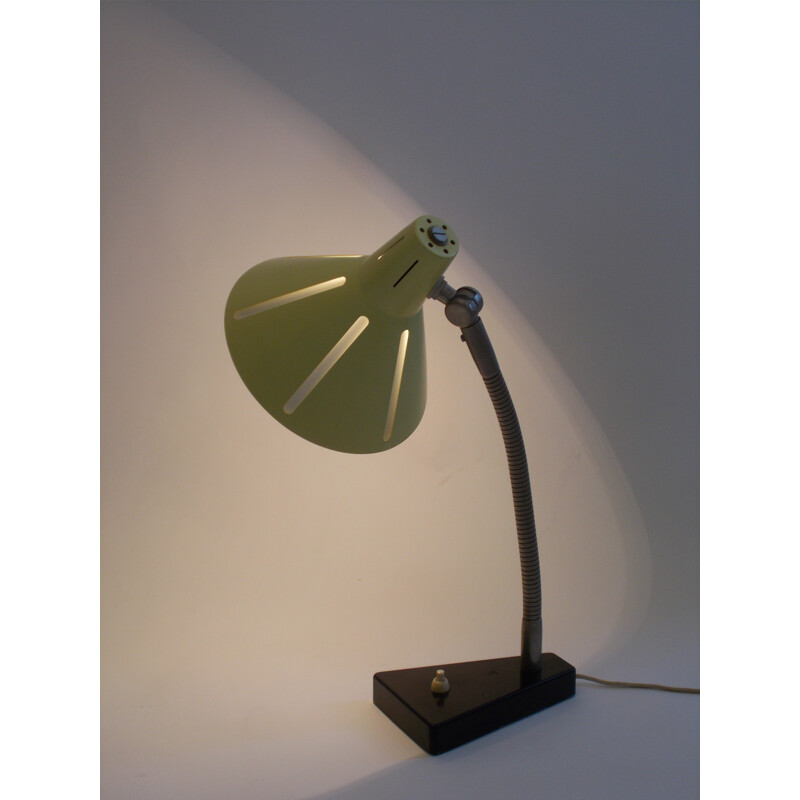 Hala "Sunseries" vintage desk lamp in aluminum by H. Busquet, 1950