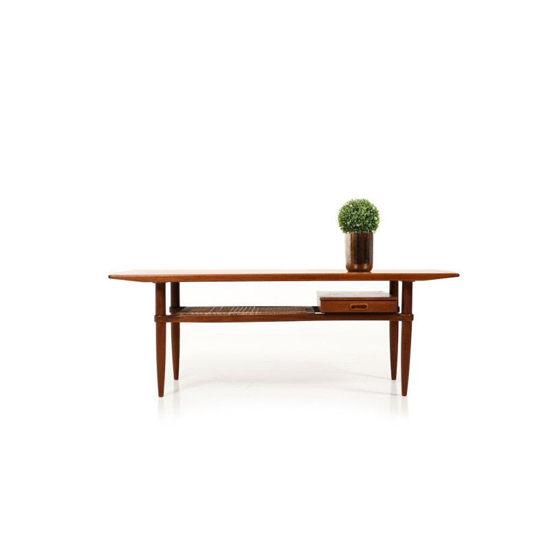 Vintage Beautiful Danish Rectangular Sofa Table in Teak 1955s