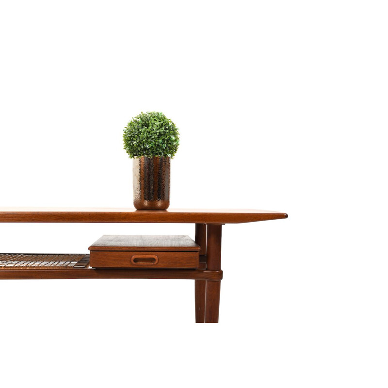 Vintage Beautiful Danish Rectangular Sofa Table in Teak 1955s