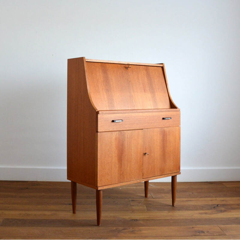 Vintage secretary teak Scandinavian 1960s