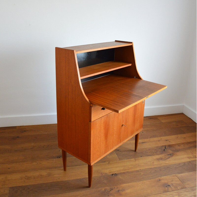 Vintage secretary teak Scandinavian 1960s