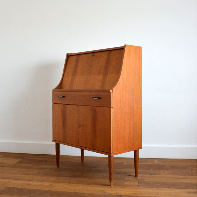 Vintage secretary teak Scandinavian 1960s