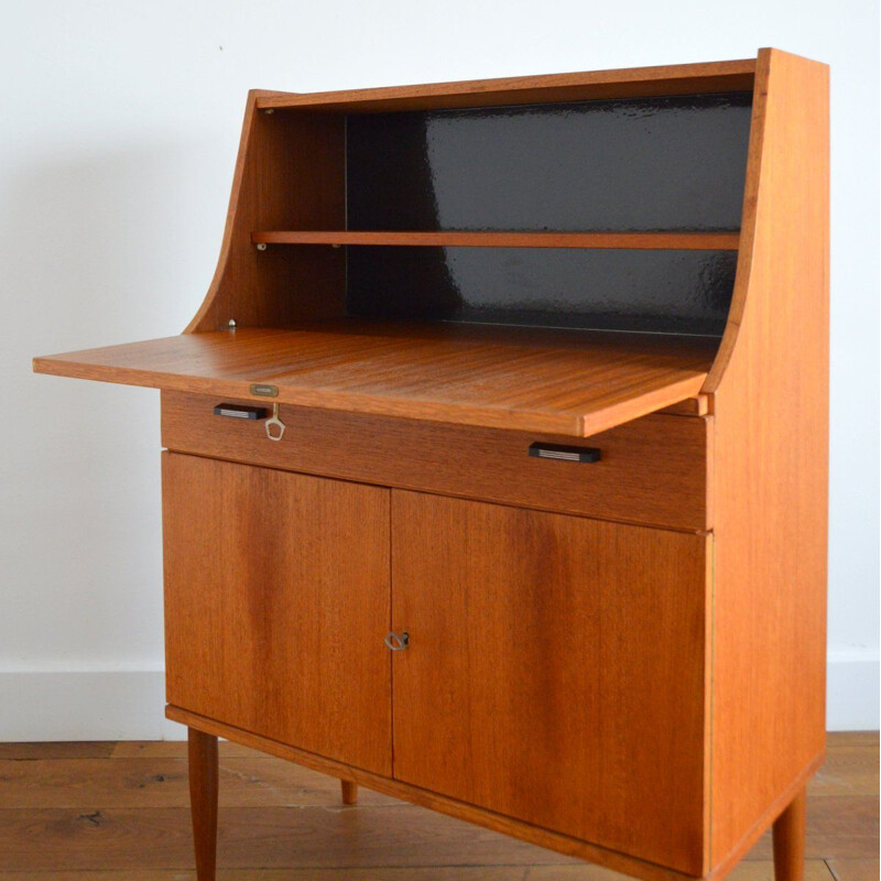 Vintage secretary teak Scandinavian 1960s