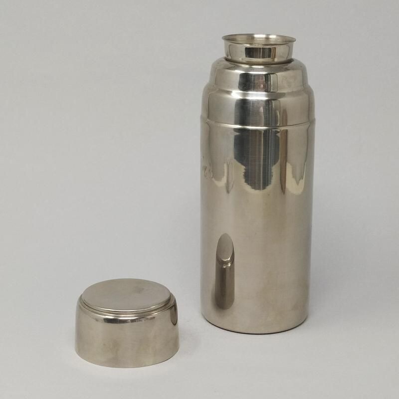 Vintage stainless steel cocktail shaker, Italy 1950