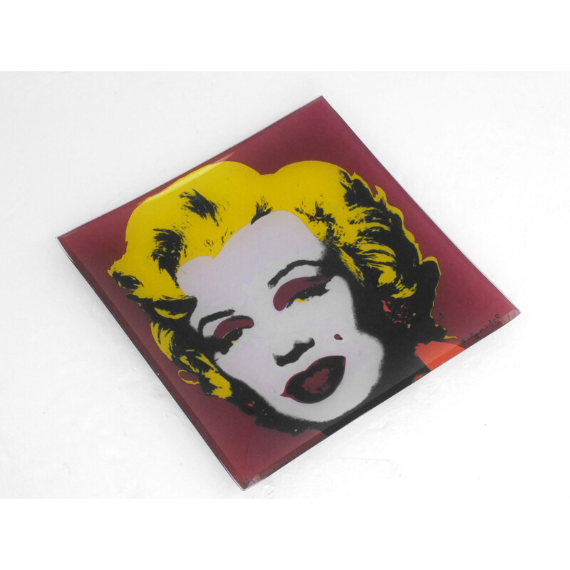 Vintage Rosenthal glass square plate celebrity series by Andy Warhol