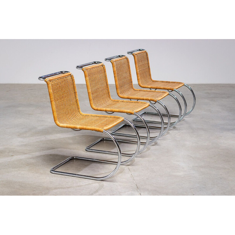 Set of 4 vintage cane chairs Thonet 1960s