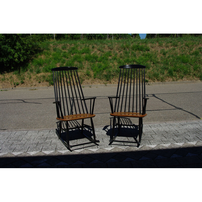 Pair of vintage rocking armchair Imari Tapiovaara 1950s