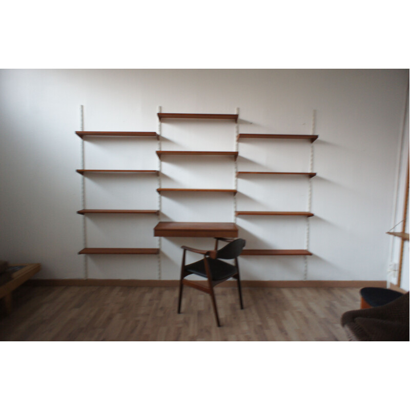 Vintage modular teak bookcase by Kai Kristiansen