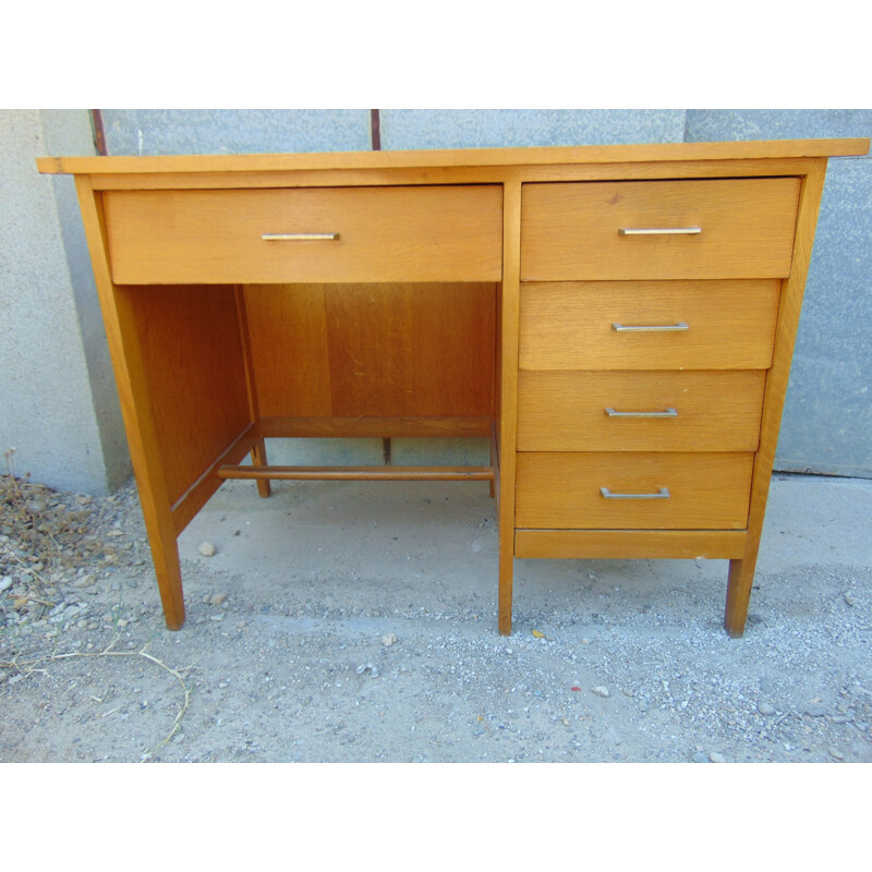 Vintage desk in light wood - 1960s