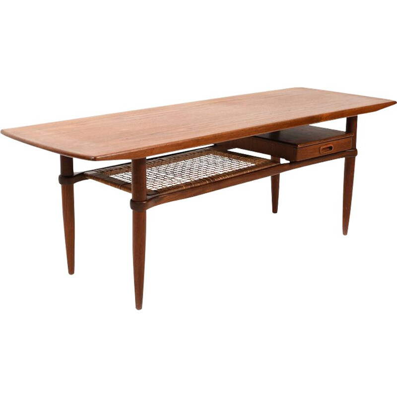 Vintage Beautiful Danish Rectangular Sofa Table in Teak 1955s