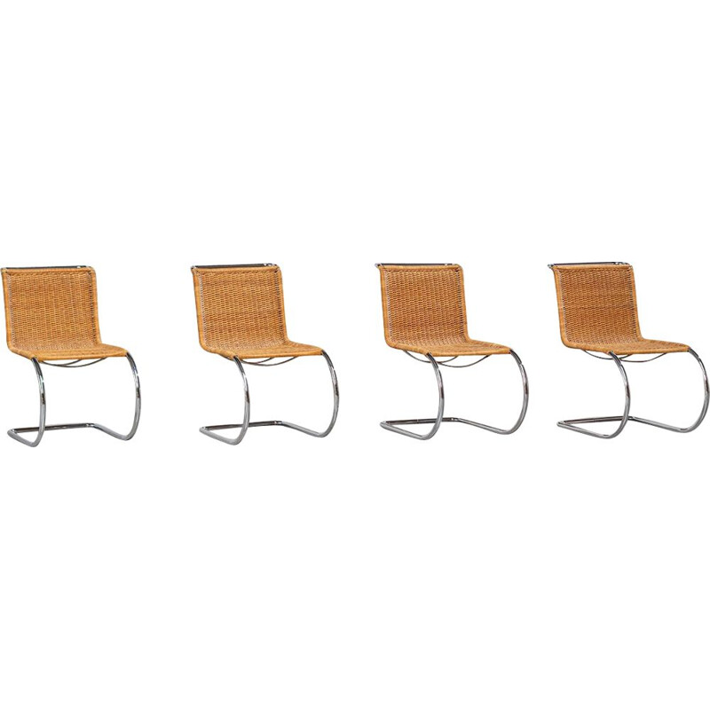 Set of 4 vintage cane chairs Thonet 1960s