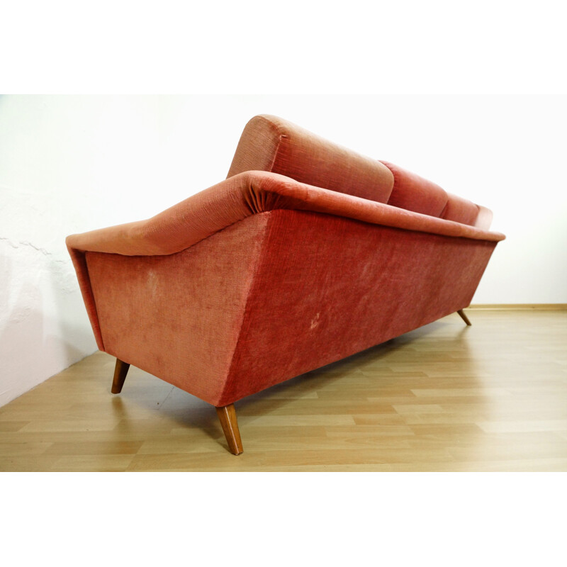Grand canapé 4 places vintage en tissu - 1950