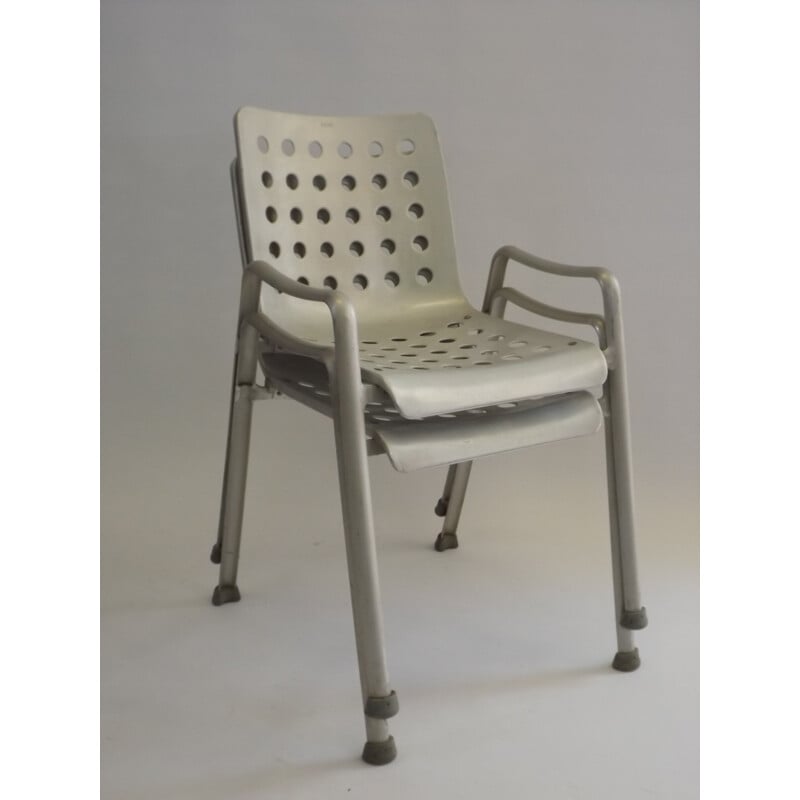 Set of 2 Landi chairs in aluminum, Hans CORAY - 1960s